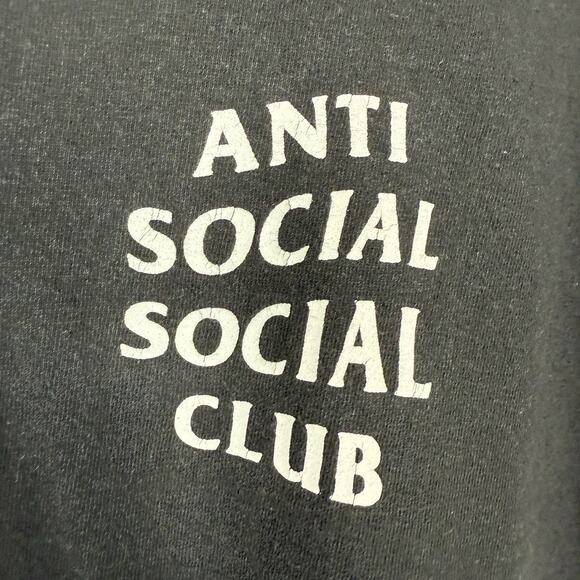 Anti Social Social Club Short Sleeve Graphic T-shirt Men Size Medium Black Crew - Picture 3 of 8